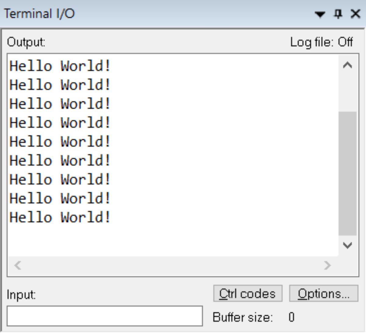 Terminal I/O 每 3 秒输出 Hello World